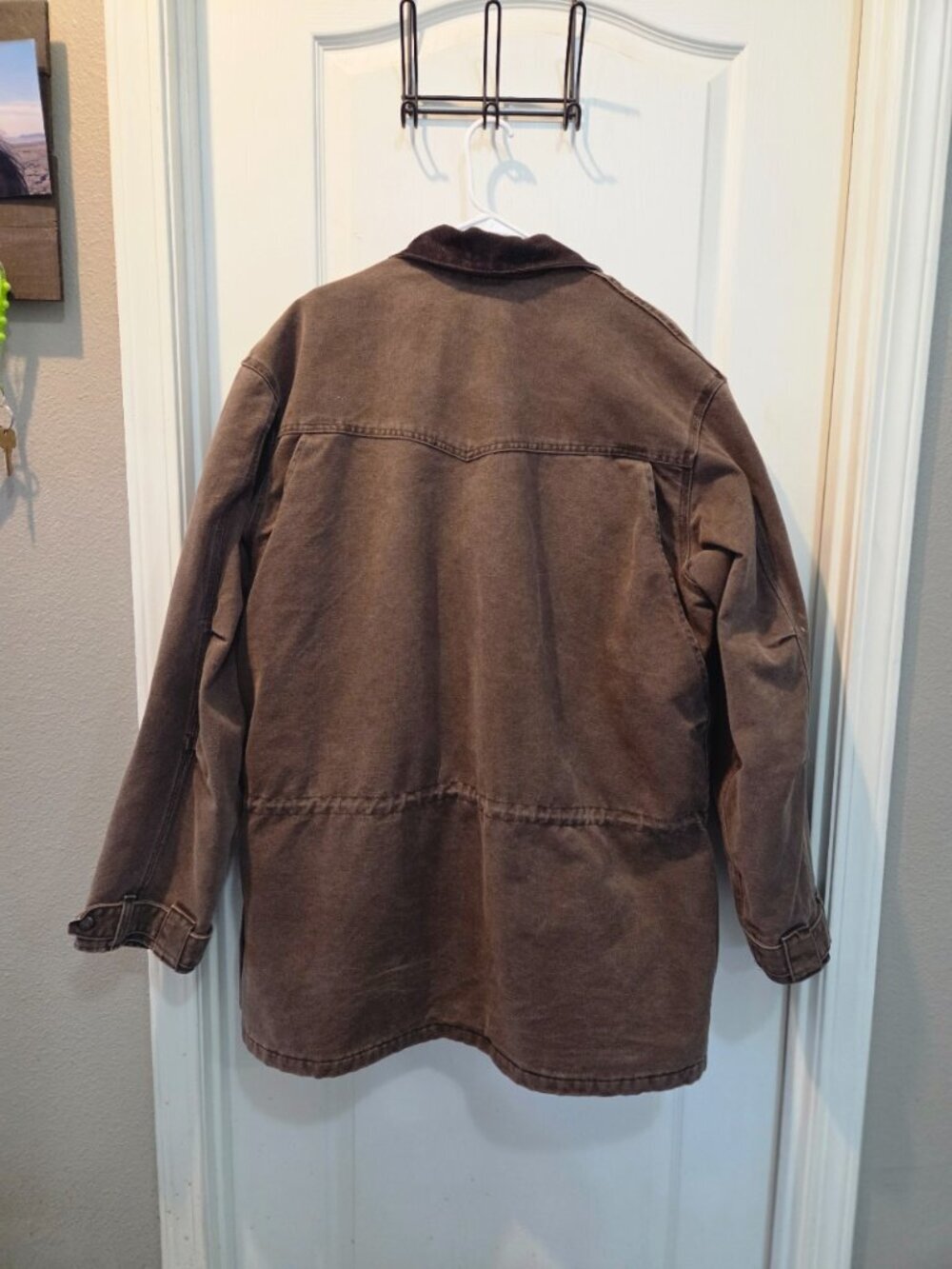 Vintage Carhartt Brown Duck Canvas Plaid Flannel Lined Coat Jacket XL-2XL - Picture 4 of 11